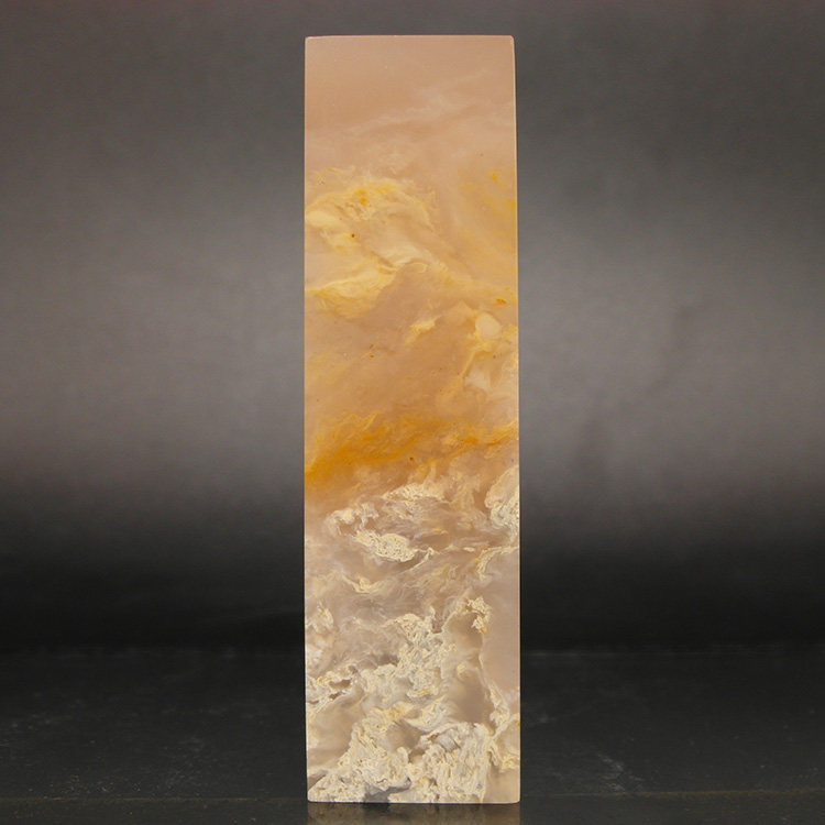 天然印石产地优质巴林石章料云水俏色冻石印章篆刻石料20*20*75mm