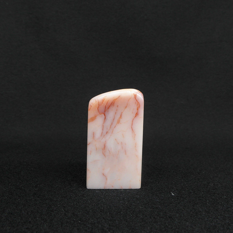 天然印石产地巴林石章料白玉红冻石印章篆刻石料28*28*51mm