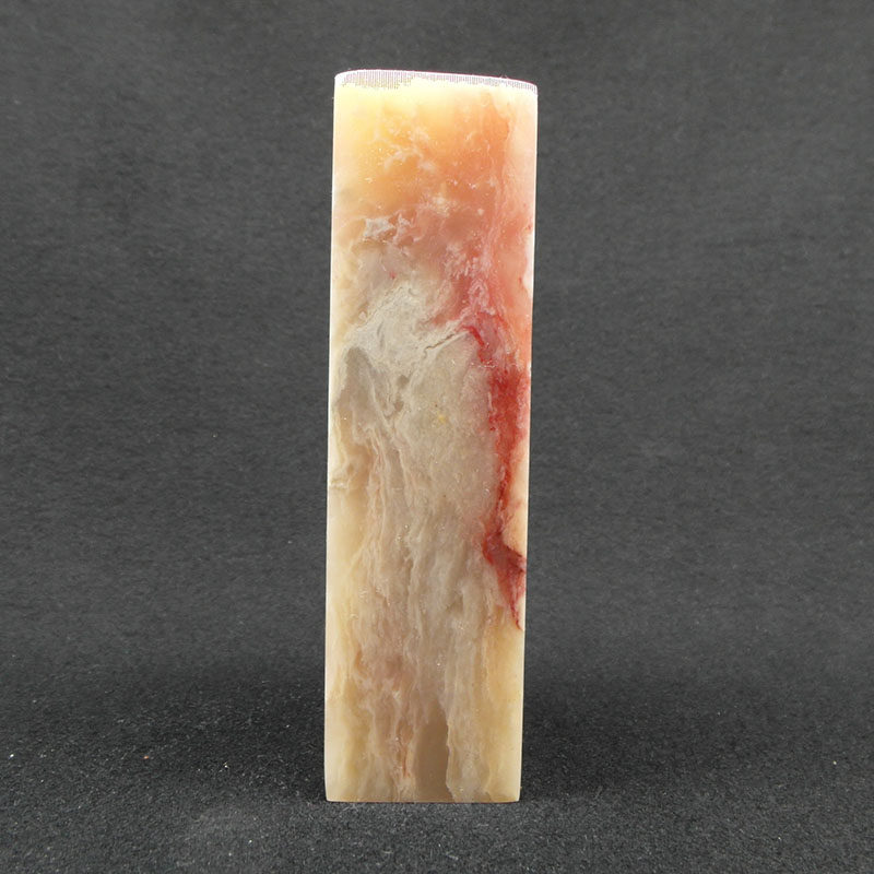 天然印石产地巴林石章料云水冻鸡血石印章篆刻石料35*35*128mm