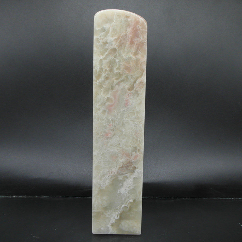 天然印石巴林石摆件观赏石瓷白云水冻石印章篆刻石料35*35*154mm