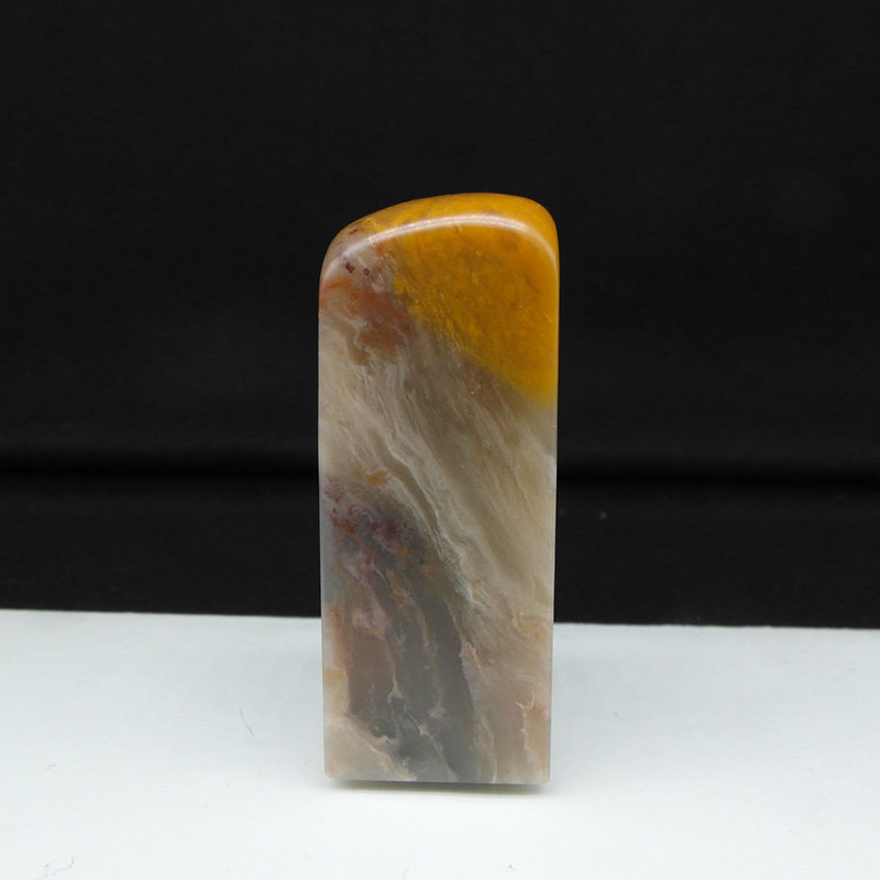 天然印石巴林石印章篆刻石料五彩俏色冻石20*20*43mm