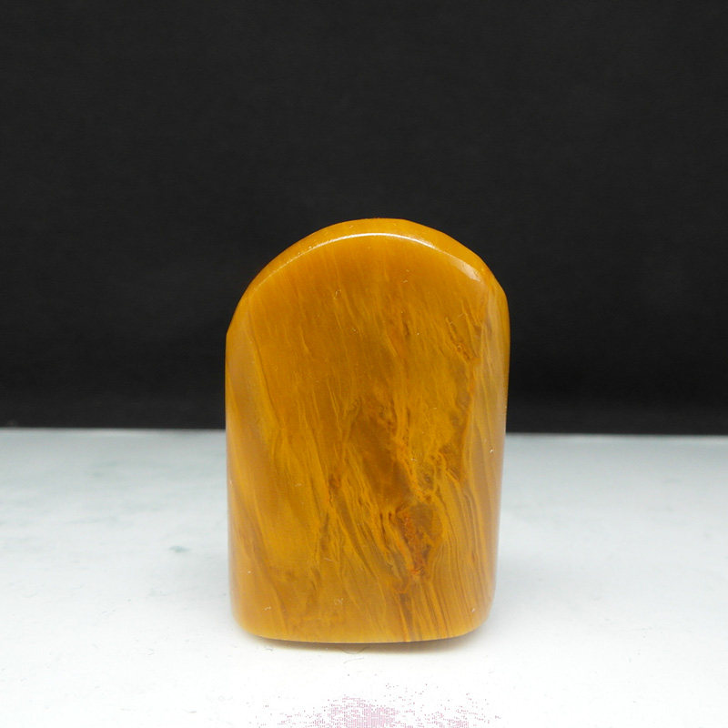 天然印石闲章料巴林石黄木纹冻石随形印章篆刻石料28*20*40mm