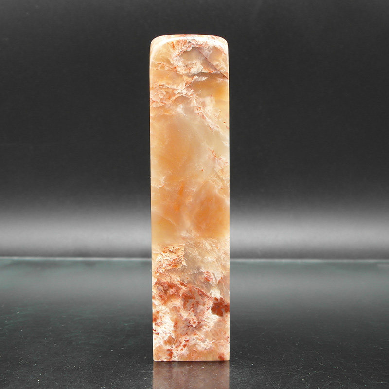 印石章料巴林石印章红花冻石篆刻石料21*21*88mm