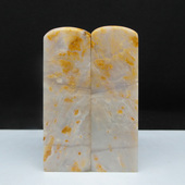 76mm 天然印石对章料产地巴林石黄花冻石印章篆刻石料24