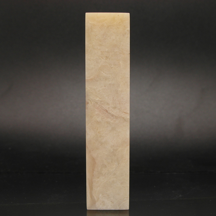 天然印石产地巴林石章料瓷白云水纹冻石印章篆刻石料18*18*87mm