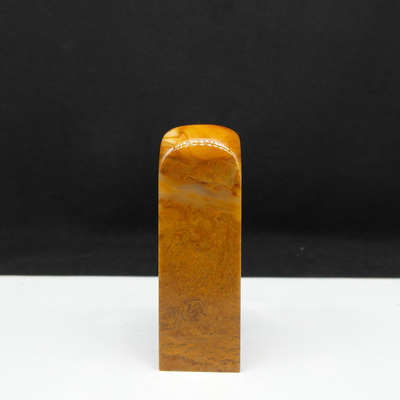 天然印石巴林石黄花冻石印章篆刻石料19*19*59mm