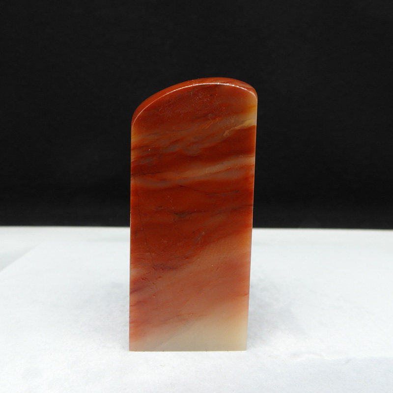 天然印石篆刻石料产地巴林石红芙蓉冻石印章料25*25*56mm