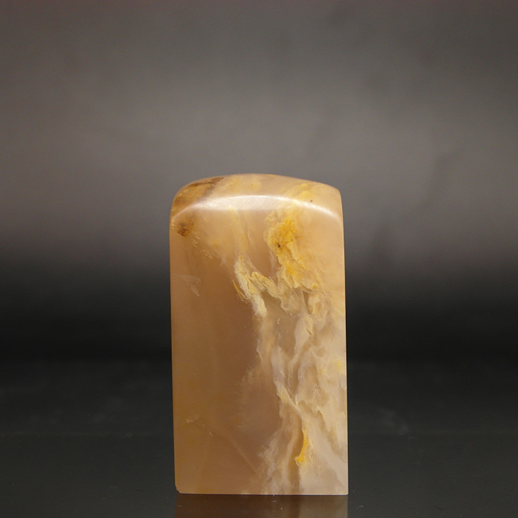 天然印石产地优质巴林石结晶水淡黄冻石印章篆刻石料20*15*36mm