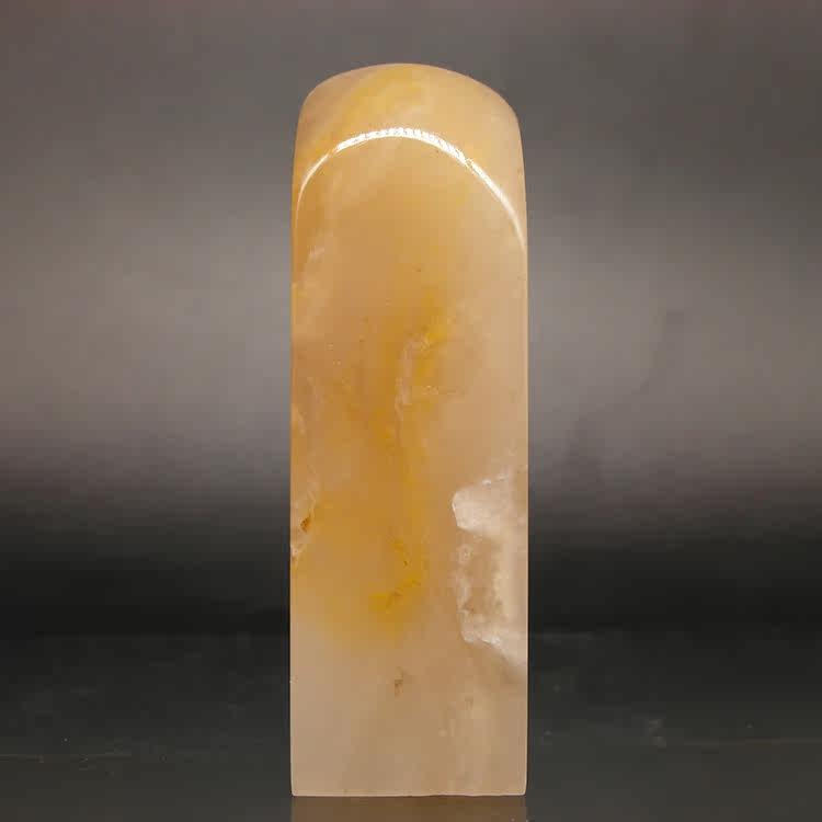 天然印石产地优质巴林石章料荔枝冻石印章篆刻石料20*20*69mm