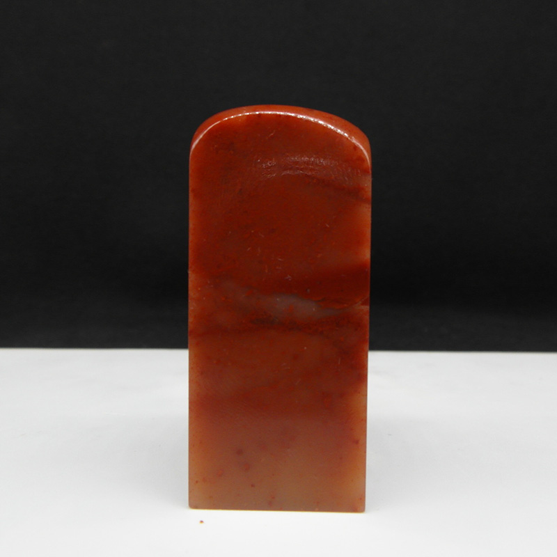 天然印石产地巴林石红芙蓉冻石印章篆刻石料21*21*48mm