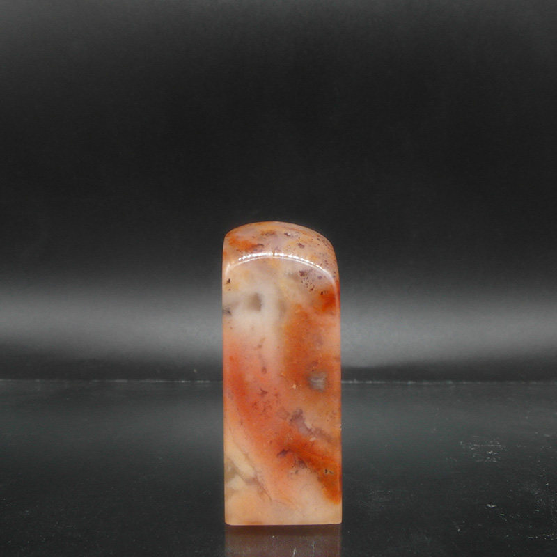 天然印石产地巴林石章料墨玉俏色红芙蓉冻石印章篆刻石料20*20*50