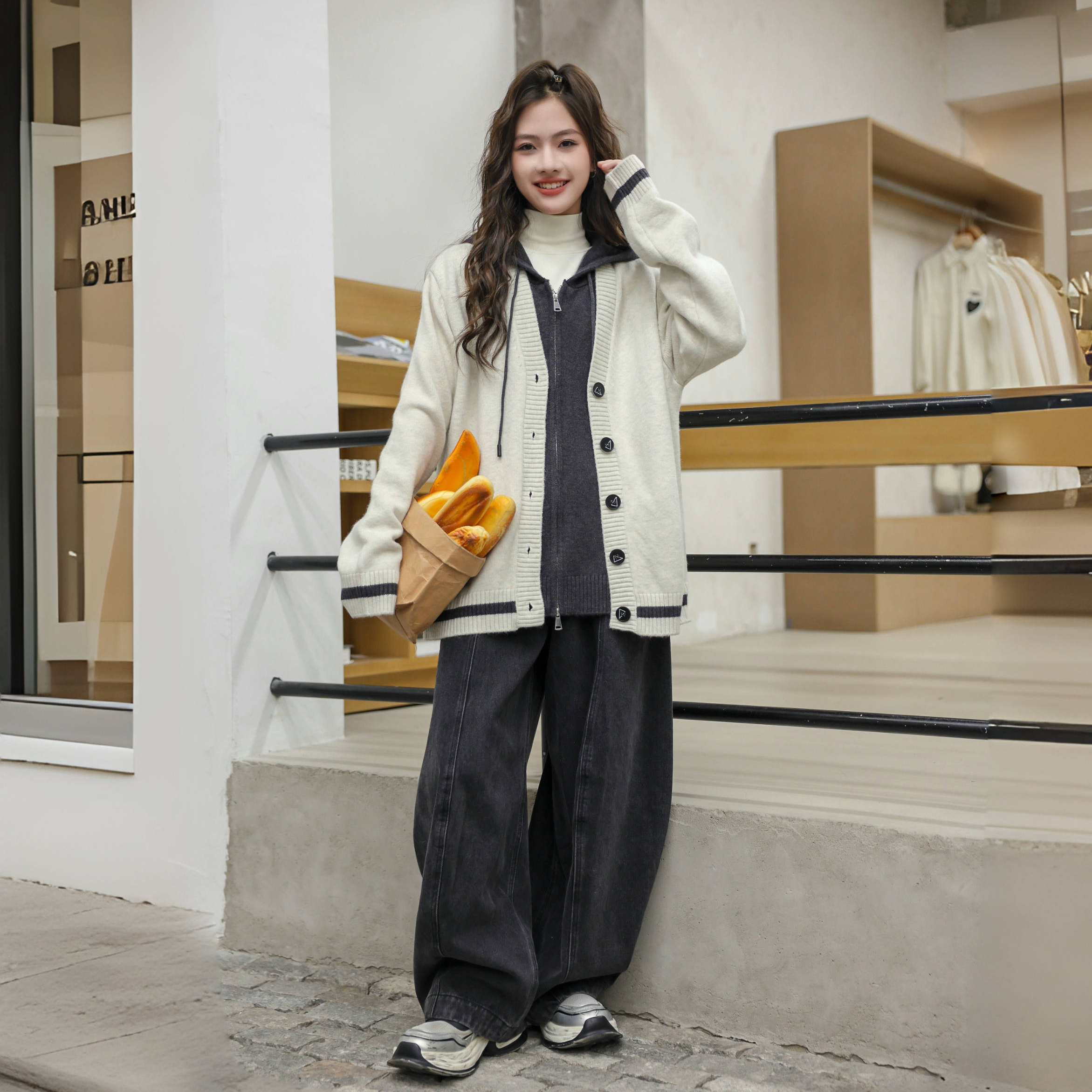 中大童女童外套2025年秋季休闲百搭韩版连帽软牛仔外套78022款