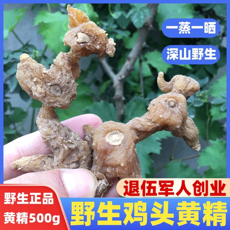 黄精干货500g野生鸡头参黄精老虎姜可泡茶泡酒煲汤非九蒸九晒黄精