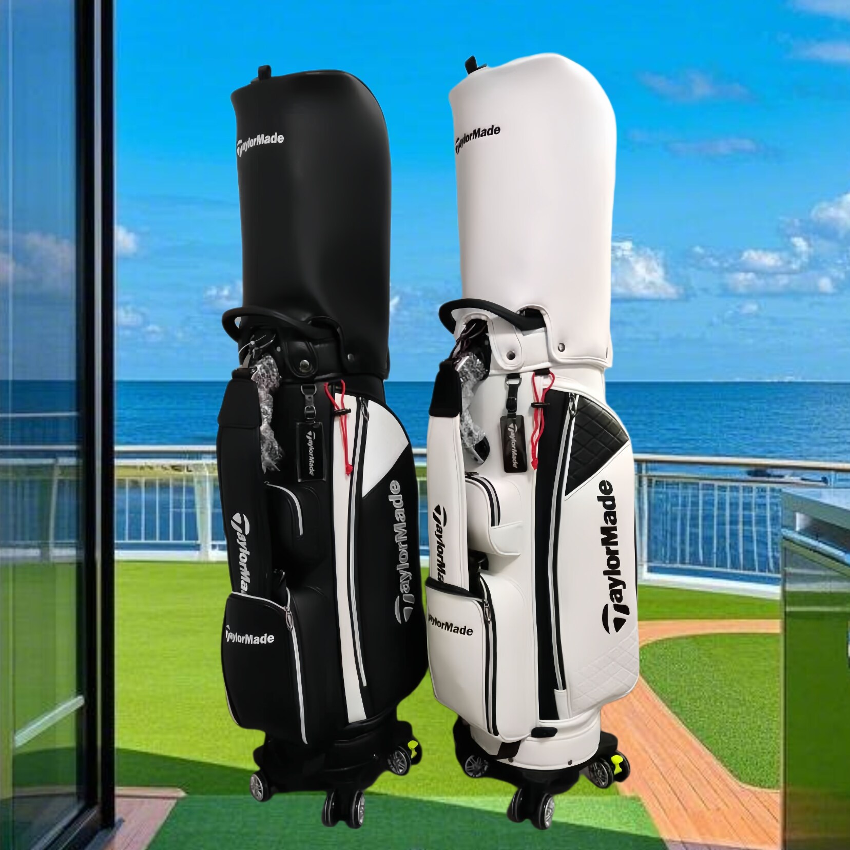 Taylormade伸缩球包多功能航空托运包带刹车四轮配密码锁