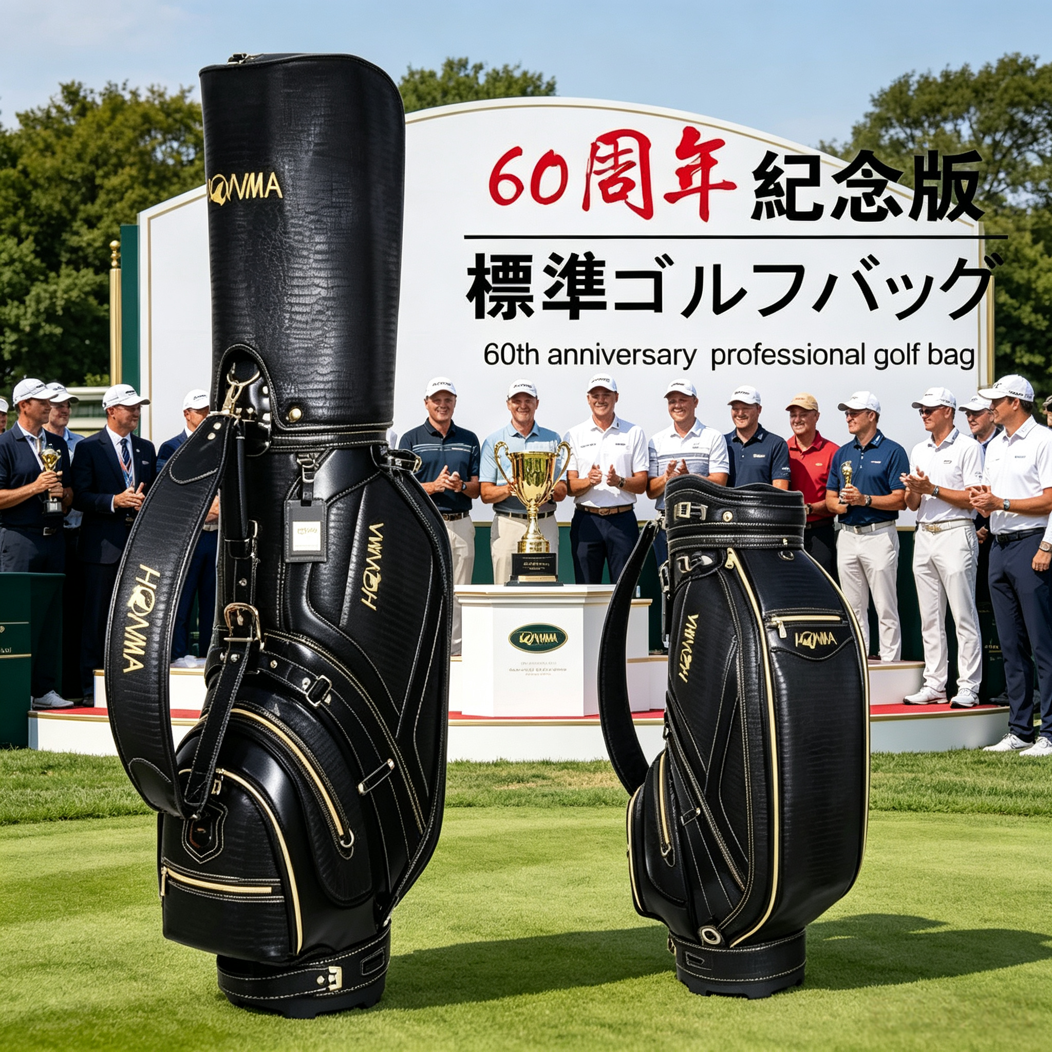 60周年纪念款高尔夫球包男士球袋9.5寸标准球杆包PU防水耐用耐磨
