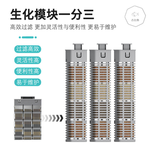 古比鱼升级适配小米家智能鱼缸生化过滤模块陶瓷滤材过滤棉可拆卸