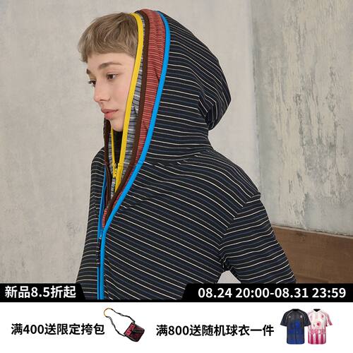 S45德绒连帽拉链修身卫衣