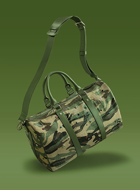 s45迷彩鳄鱼纹彩钻镶嵌托特包斜挎包复古美式手提旅行包