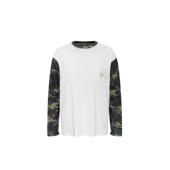 s45竹节棉迷彩拼接撞色长袖 宽松版 型