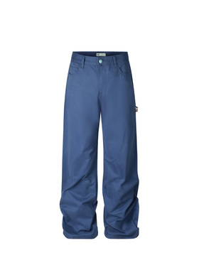 s45 豹纹法工裤秋季美式宽松休闲长裤复古工装裤男士