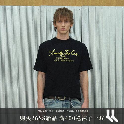 S45手写标语短袖T恤宽松印花