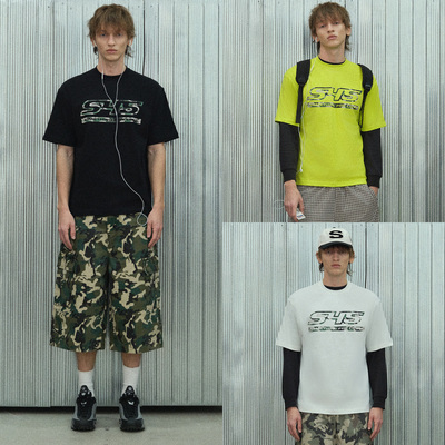 S45迷彩变形logo宽松短袖T恤