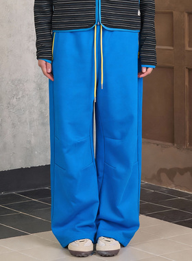 s45压胶撞色双褶解构设计运动休闲通勤卫裤