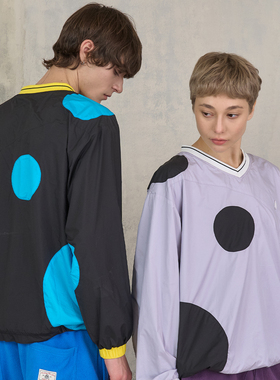 s45波点撞色速干套头长袖 运动骑行休闲