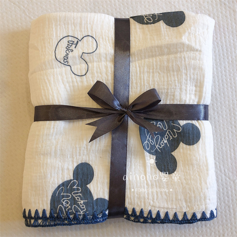 高端云感纱婴儿浴巾4层纯棉 纱布棉花糖多功能盖毯夏季空调小被子