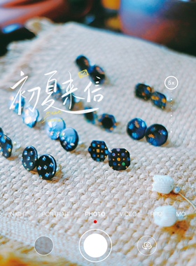 第二弹大漆纸胎金银平脱耳饰原创小众纯手作文艺风复古风不规则