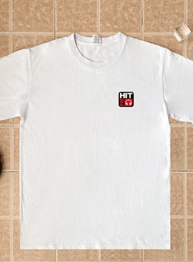HITFM 887 纪念音乐广播logo纯棉休闲男女童宽松上衣服短袖T恤潮