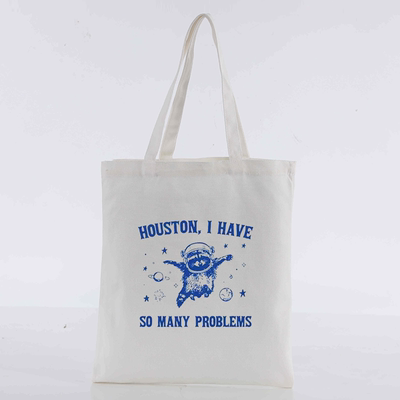 Houston Many Problems funny Raccoon 浣熊太空帆布包
