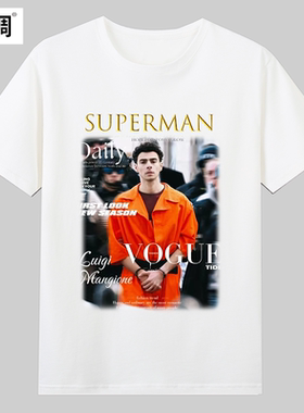 Luigi Mangione橙色超人照片路易吉曼吉奥内美国CEO刺客T恤衣服潮