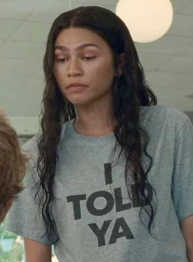 I Told Ya挑战者赞达亚Zendaya字母短袖t恤t恤纯棉短袖英文男女夏