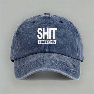 SHIT HAPPENS趣味英文小众设计男女棒球帽鸭舌帽子