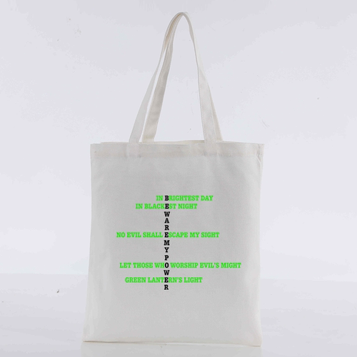 Green Lanterns 绿灯侠誓言绿灯军团创意设计趣味字母纯棉帆布包