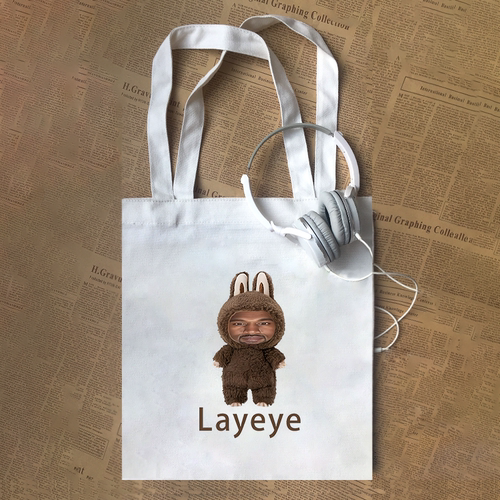 layeye恶搞侃爷kanye创意男女童趣味帆布包定制