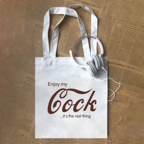 enjoy my cock英文双关趣味美式复古恶搞小众设计帆布包定制