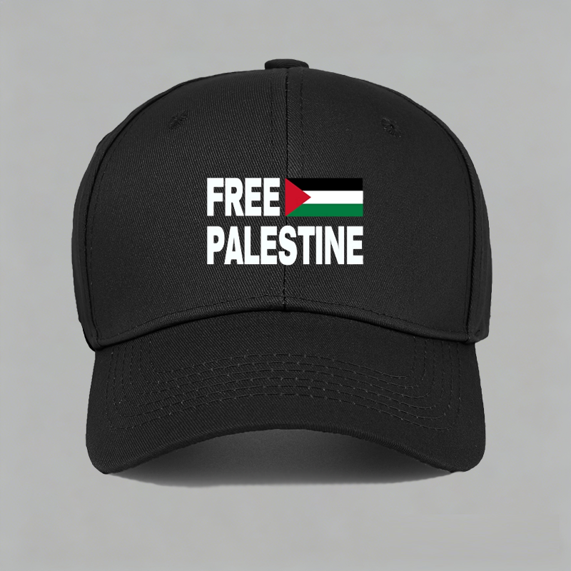Free Palestine解放巴勒斯坦国旗反战加沙棒球帽鸭舌帽子防晒男