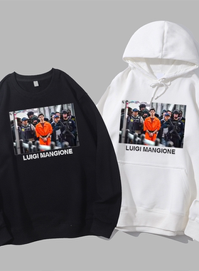Luigi Mangione橙色超人照片路易吉曼吉奥内圆领卫衣帽衫diy