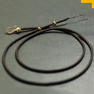 天珠横穿挂绳男士女款绿松石蜜蜡筒珠加粗手工编织项链绳子锁骨绳