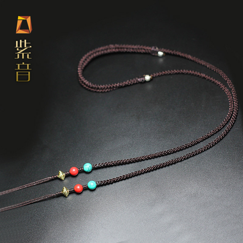 项链绳吊坠挂绳天珠挂脖玉佩挂件绳子手工编织水晶翡翠玉坠男女款