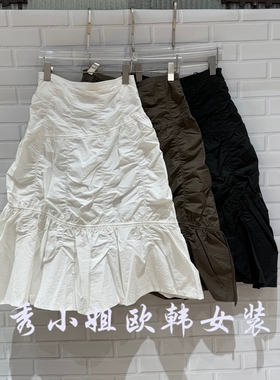 欧洲站2026春季新款时尚百搭高腰显瘦A字半身裙女中长裙潮51772