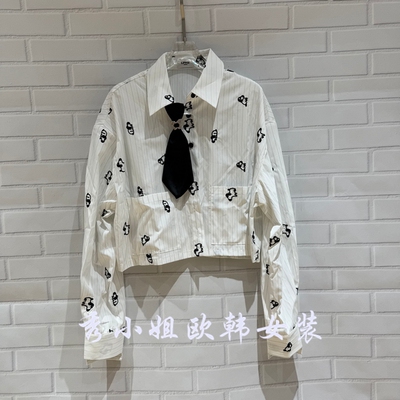 欧洲站2026春季新款时尚百搭显瘦翻领长袖衬衫女潮上衣潮2631