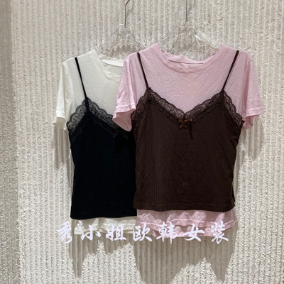 欧洲站2026夏季新款时尚百搭显瘦圆领短袖T恤女潮上衣潮2170