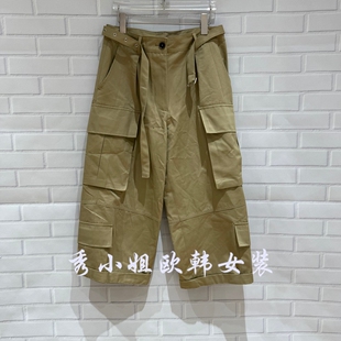 高腰显瘦腰带口袋工装 欧洲站2026春季 新款 PH23百搭净版 6036 休闲裤