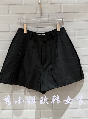 欧洲站2026春季PH23百搭高腰显瘦百褶短裙半身裙女潮配腰带68020