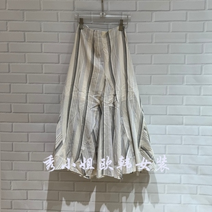 高腰显瘦A字半身裙女中长款 配腰带伞裙4836 新款 欧洲站2026夏季