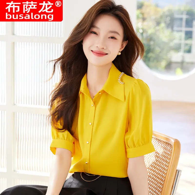 2024新款短袖衬衫女士职业装衬衫