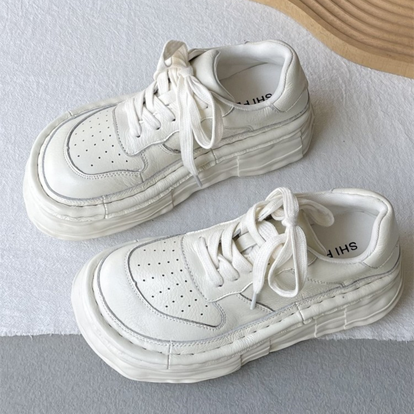 日系休闲厚底德训鞋松糕鞋舒适